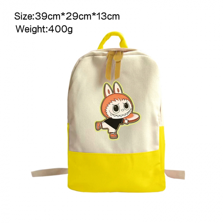 Labubu Anime Surrounding Canvas Colorful Backpack 39x29x13cm