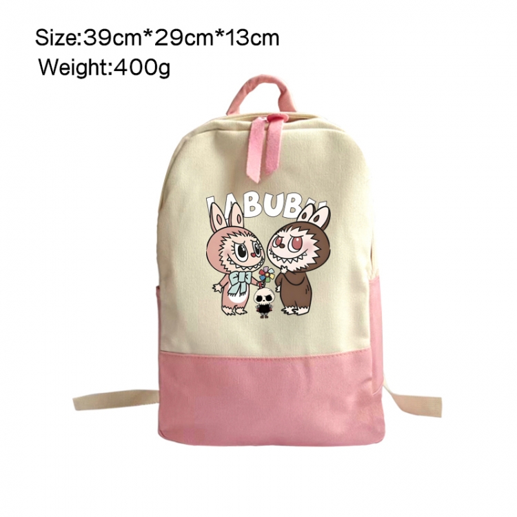 Labubu Anime Surrounding Canvas Colorful Backpack 39x29x13cm