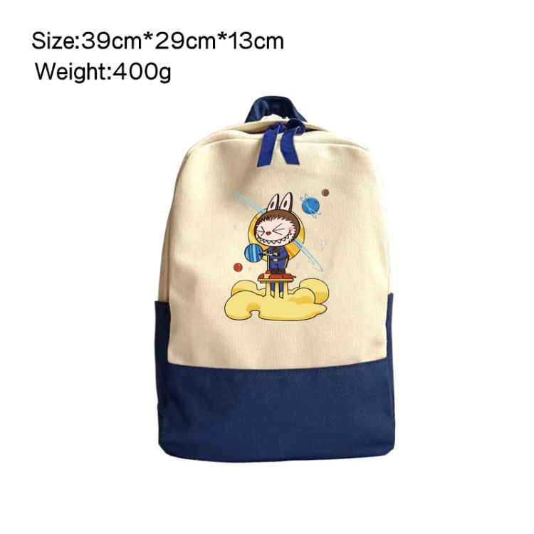 Labubu Anime Surrounding Canvas Colorful Backpack 39x29x13cm