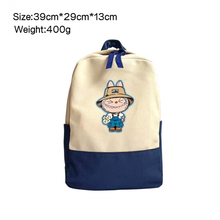 Labubu Anime Surrounding Canvas Colorful Backpack 39x29x13cm