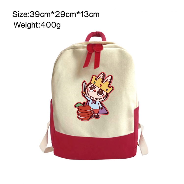 Labubu Anime Surrounding Canvas Colorful Backpack 39x29x13cm