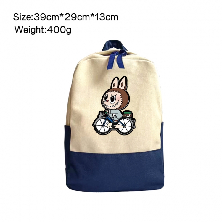 Labubu Anime Surrounding Canvas Colorful Backpack 39x29x13cm