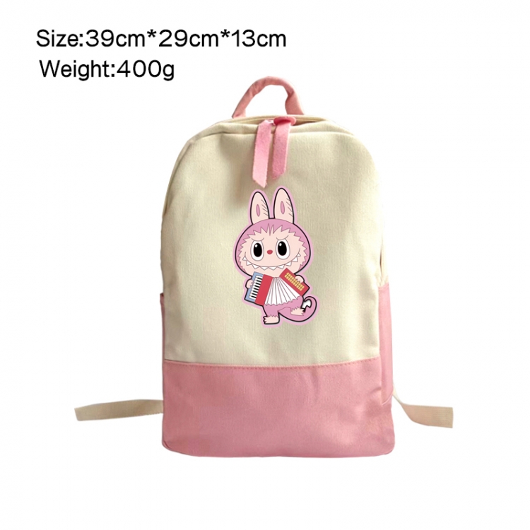 Labubu Anime Surrounding Canvas Colorful Backpack 39x29x13cm