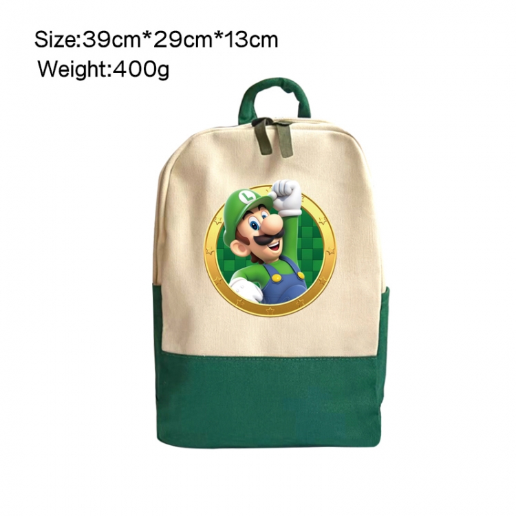 Super Mario Anime Surrounding Canvas Colorful Backpack 39x29x13cm