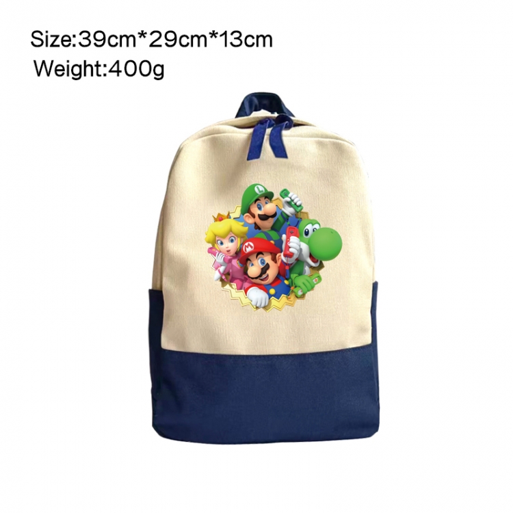 Super Mario Anime Surrounding Canvas Colorful Backpack 39x29x13cm