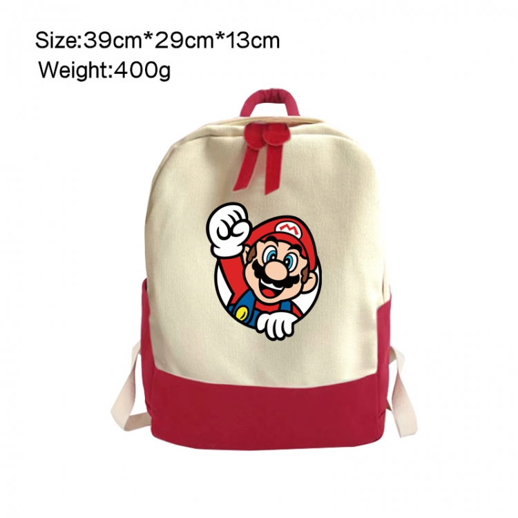 Super Mario Anime Surrounding Canvas Colorful Backpack 39x29x13cm