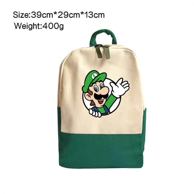 Super Mario Anime Surrounding Canvas Colorful Backpack 39x29x13cm