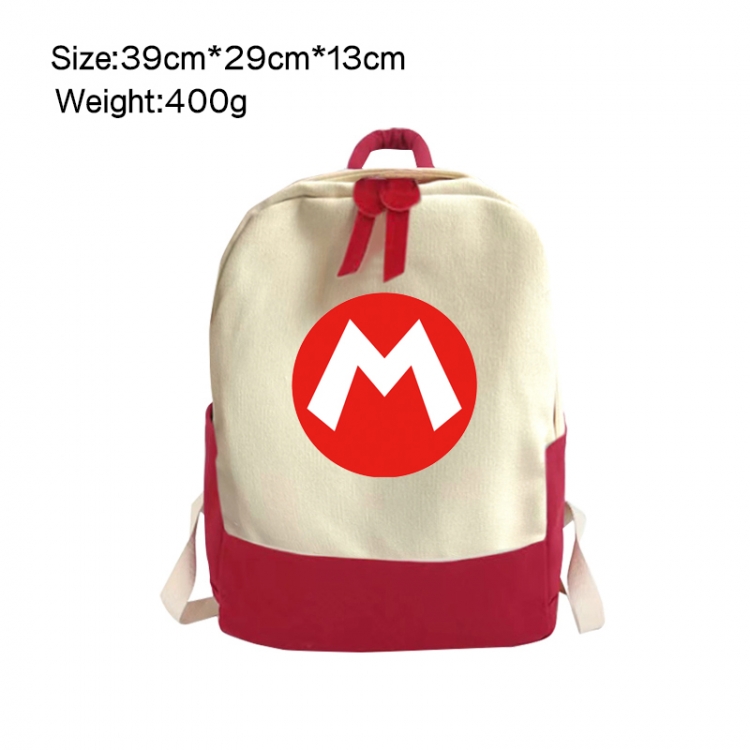 Super Mario Anime Surrounding Canvas Colorful Backpack 39x29x13cm