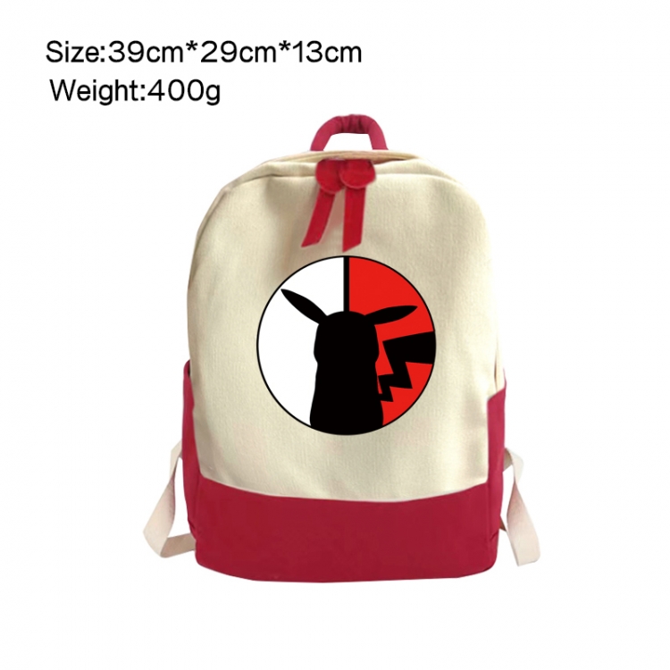 Pokemon Anime Surrounding Canvas Colorful Backpack 39x29x13cm