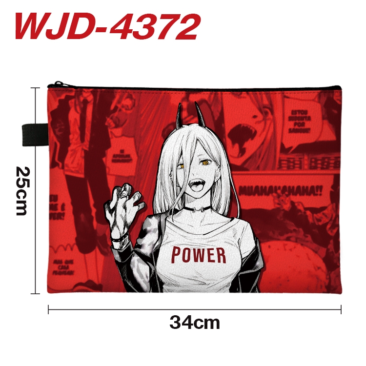 Chainsaw man Anime Full Color A4 Document Bag 34x25cm WJD-4372