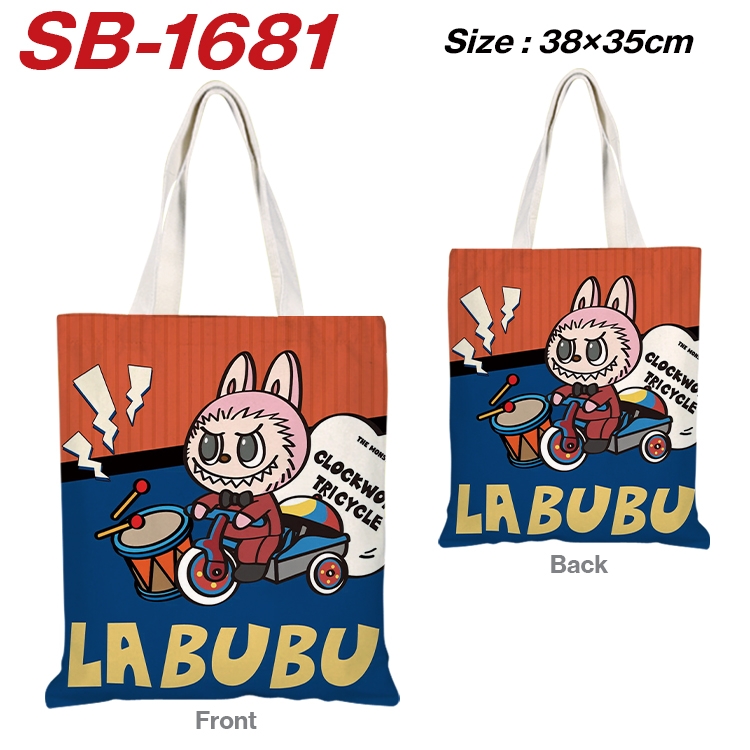 Labubu Anime Canvas Handheld Shoulder Bag Handbag Shopping Bag 38X35CM  SB-1681