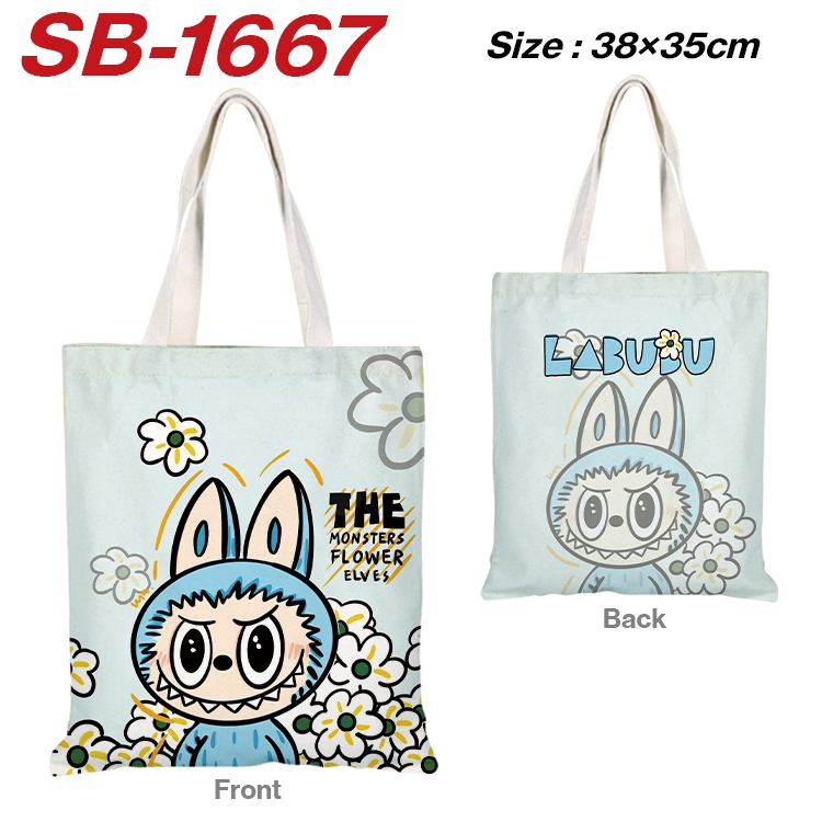 Labubu Anime Canvas Handheld Shoulder Bag Handbag Shopping Bag 38X35CM SB-1667