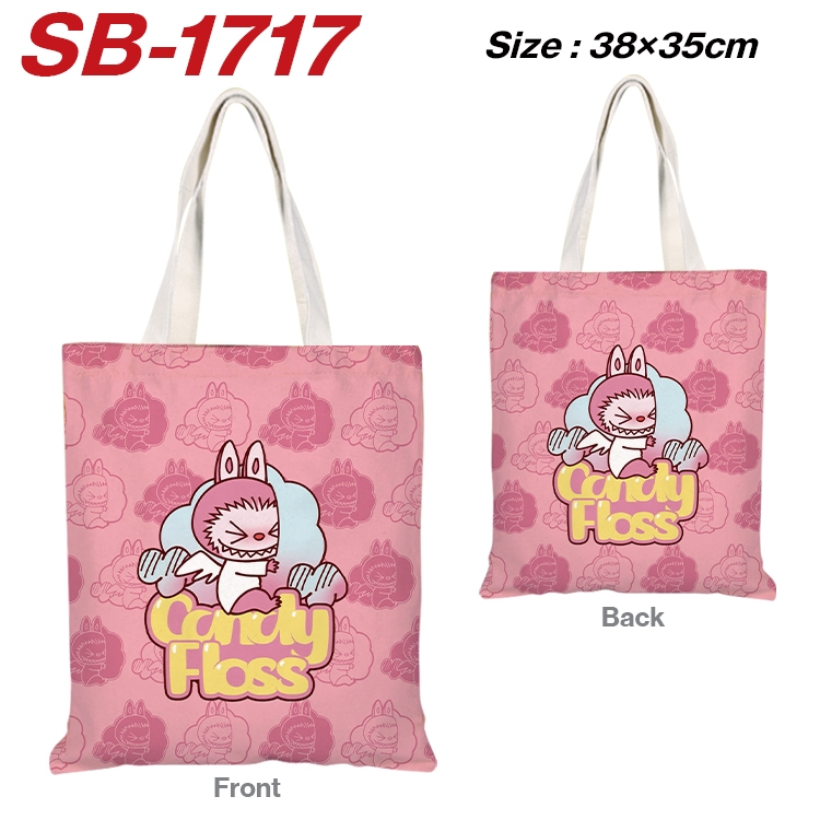 Labubu Anime Canvas Handheld Shoulder Bag Handbag Shopping Bag 38X35CM  SB-1717