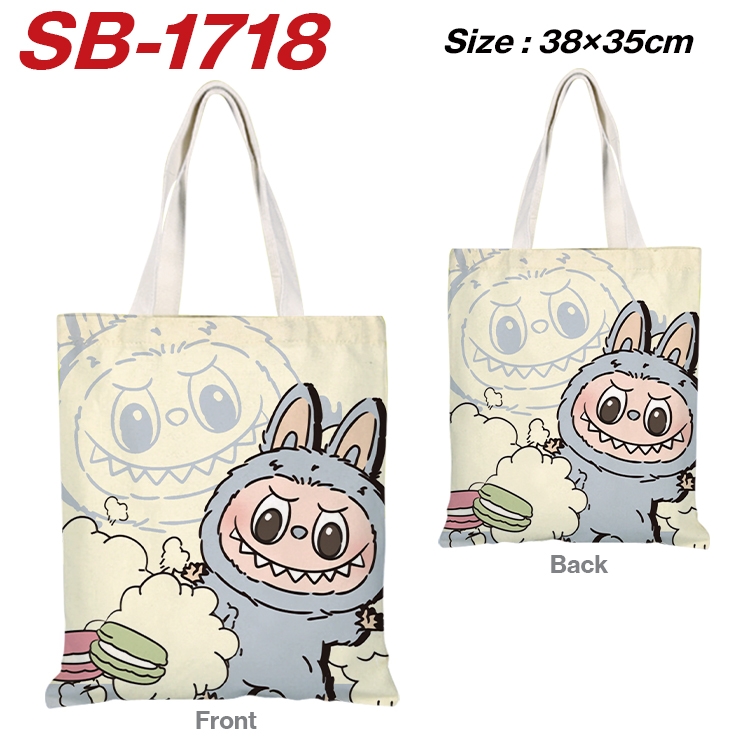 Labubu Anime Canvas Handheld Shoulder Bag Handbag Shopping Bag 38X35CM  SB-1718