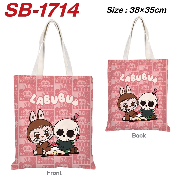 Labubu Anime Canvas Handheld Shoulder Bag Handbag Shopping Bag 38X35CM  SB-1714