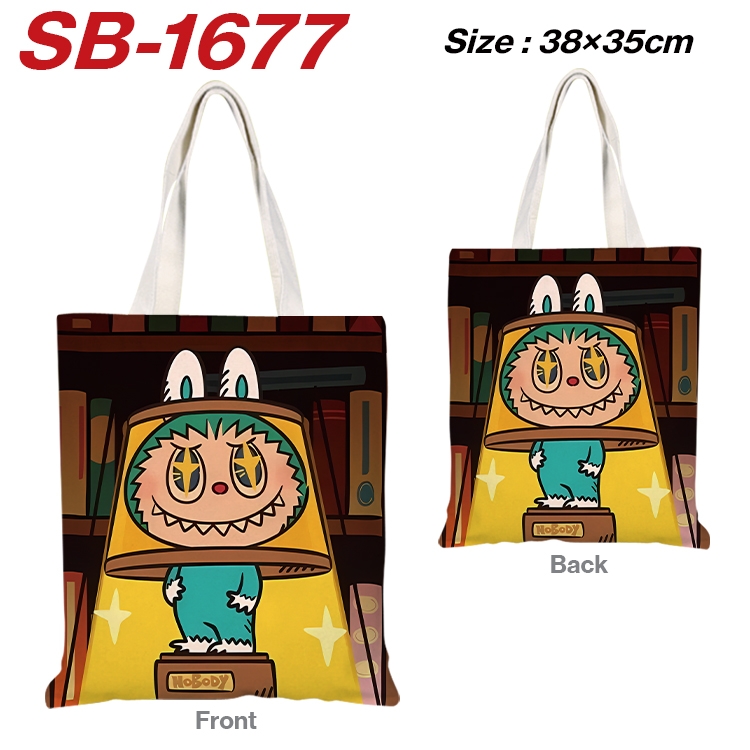 Labubu Anime Canvas Handheld Shoulder Bag Handbag Shopping Bag 38X35CM SB-1677