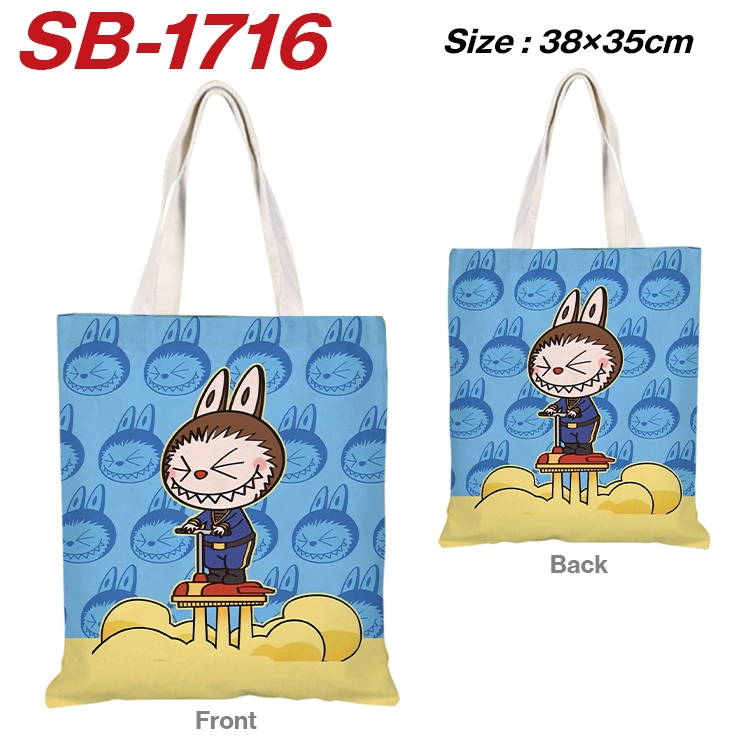 Labubu Anime Canvas Handheld Shoulder Bag Handbag Shopping Bag 38X35CM SB-1716