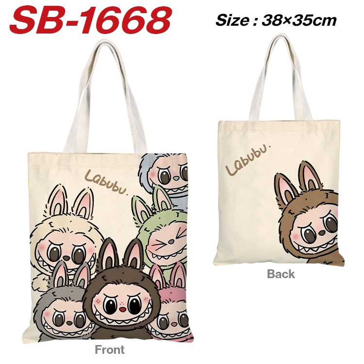 Labubu Anime Canvas Handheld Shoulder Bag Handbag Shopping Bag 38X35CM SB-1668