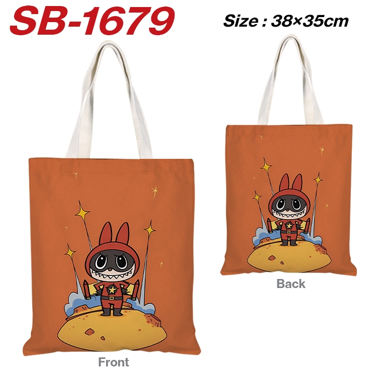 Labubu Anime Canvas Handheld Shoulder Bag Handbag Shopping Bag 38X35CM SB-1679