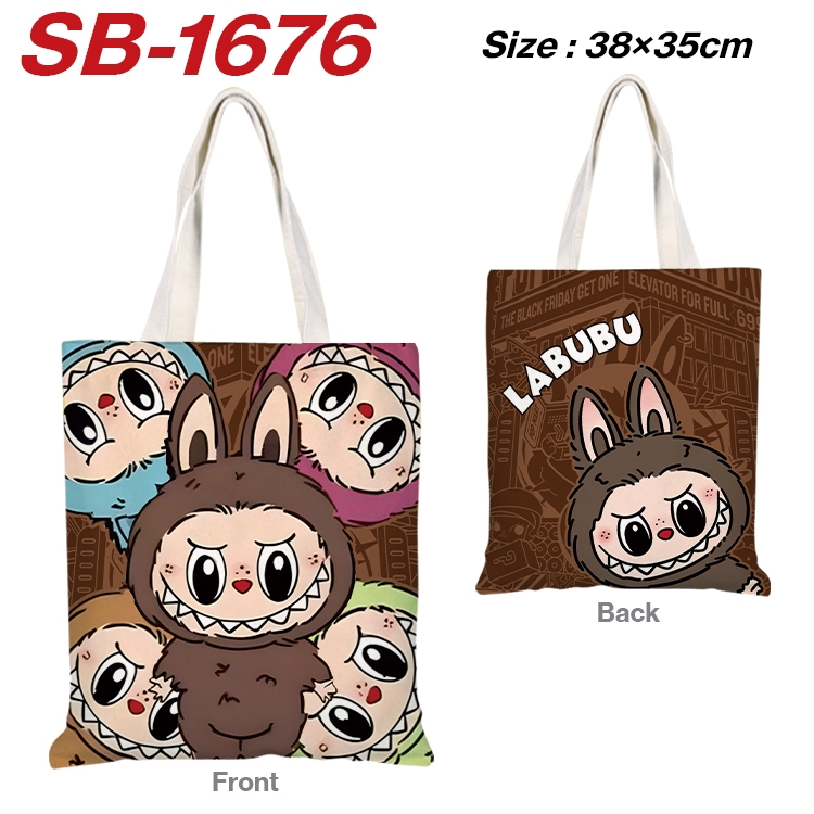 Labubu Anime Canvas Handheld Shoulder Bag Handbag Shopping Bag 38X35CM  SB-1676 动