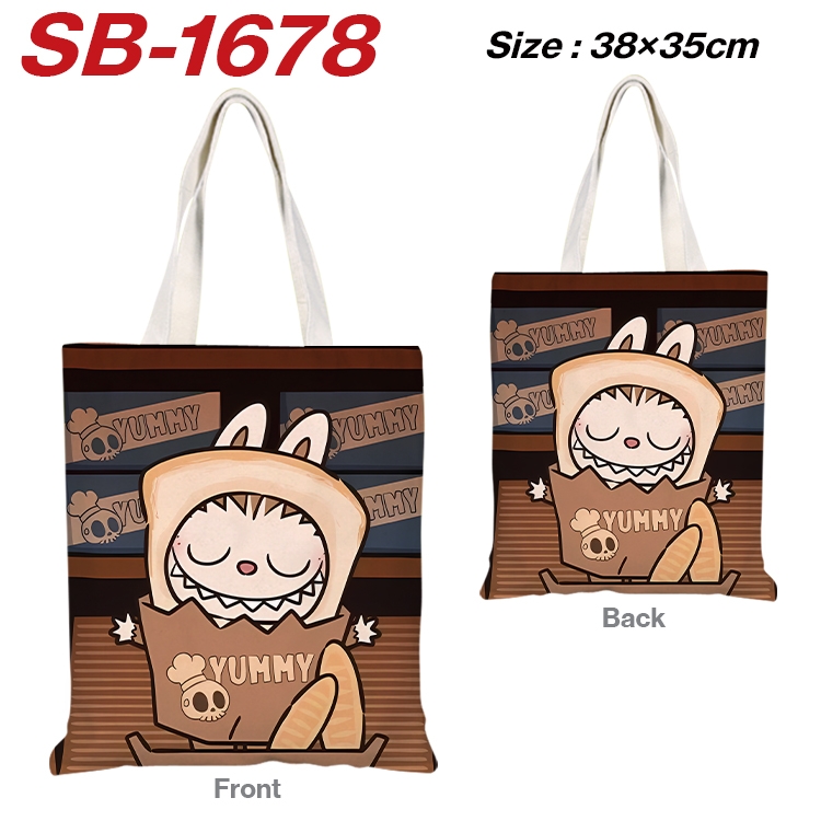 Labubu Anime Canvas Handheld Shoulder Bag Handbag Shopping Bag 38X35CM SB-1678