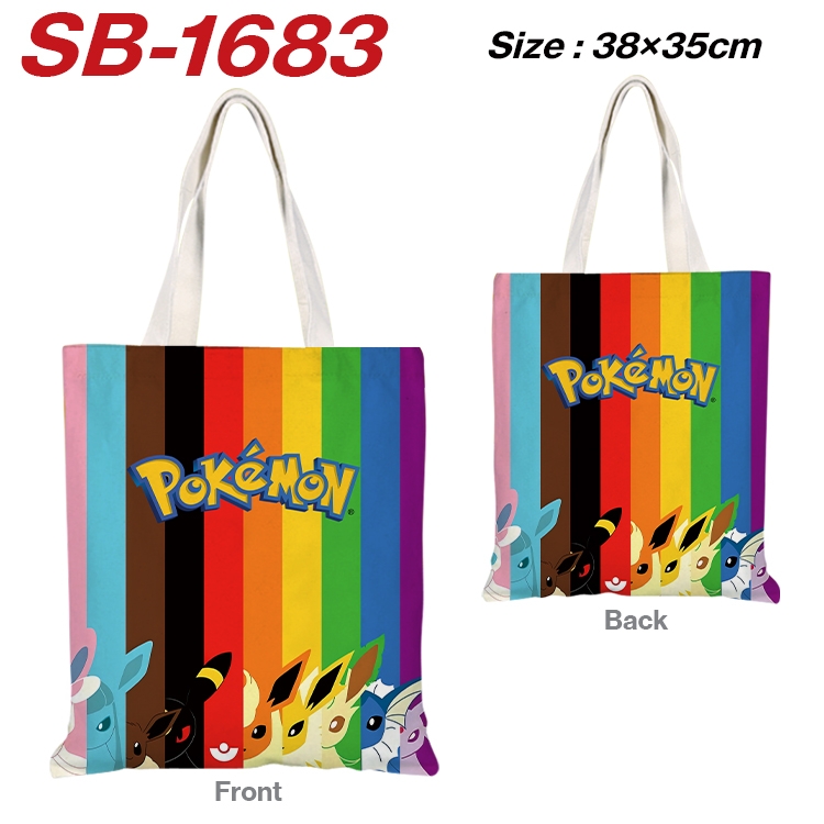 Pokemon Anime Canvas Handheld Shoulder Bag Handbag Shopping Bag 38X35CM SB-1683