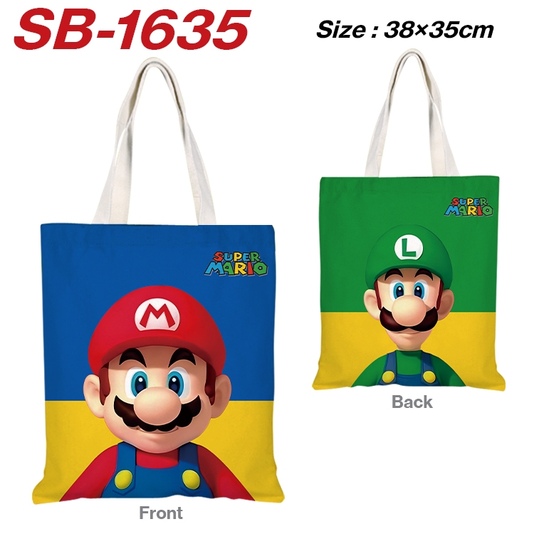 Super Mario Anime Canvas Handheld Shoulder Bag Handbag Shopping Bag 38X35CM  SB-1635