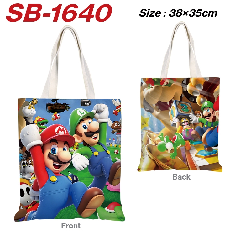 Super Mario Anime Canvas Handheld Shoulder Bag Handbag Shopping Bag 38X35CM  SB-1640