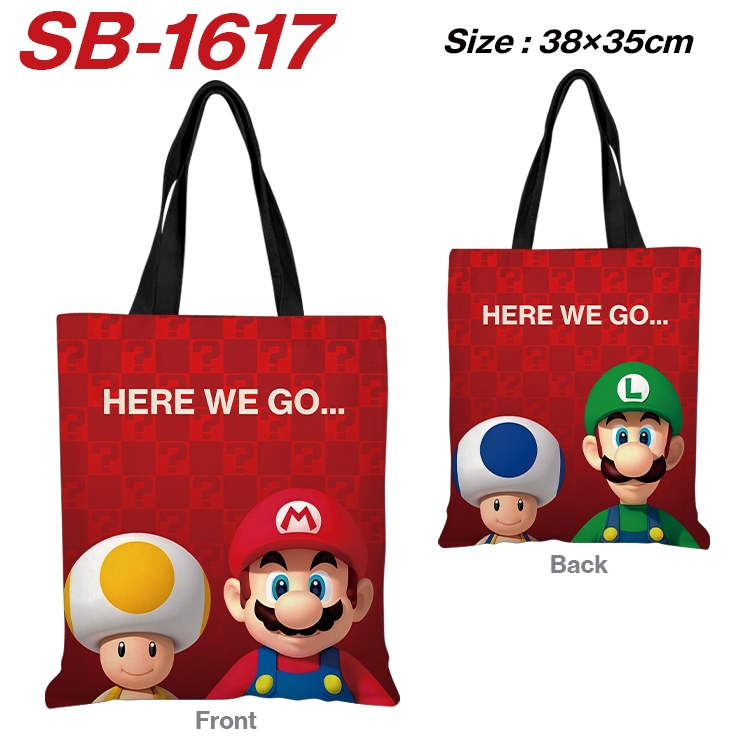 Super Mario Anime Canvas Handheld Shoulder Bag Handbag Shopping Bag 38X35CM  SB-1617