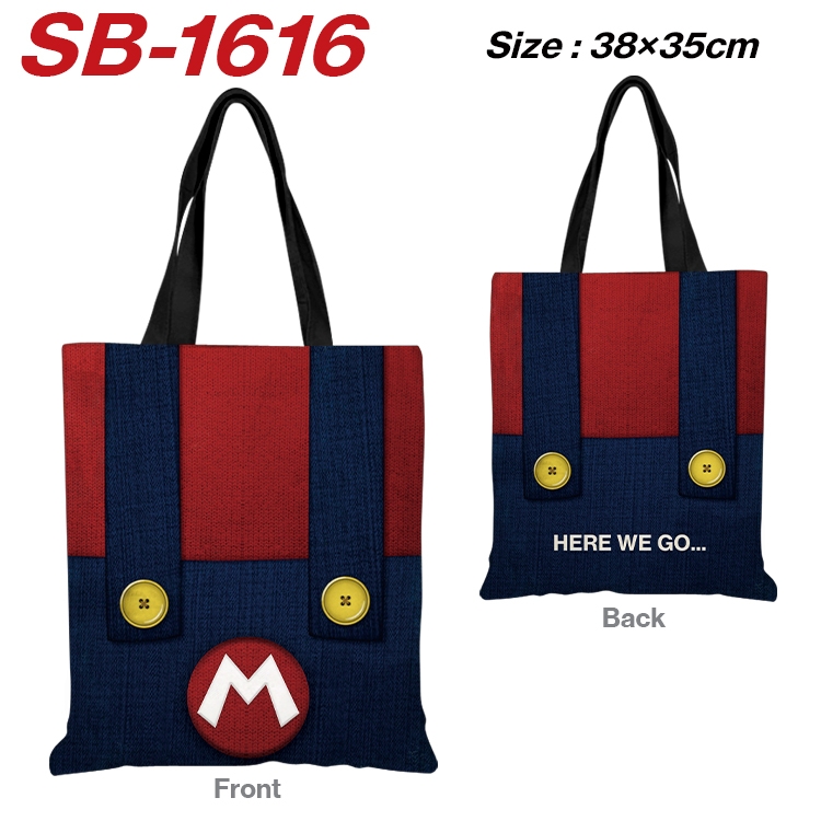 Super Mario Anime Canvas Handheld Shoulder Bag Handbag Shopping Bag 38X35CM SB-1616