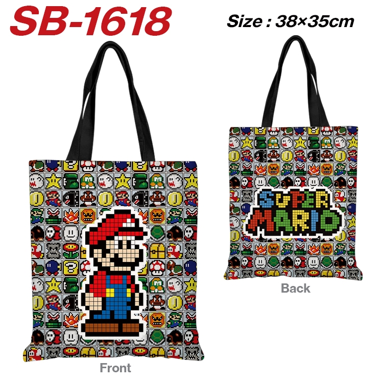 Super Mario Anime Canvas Handheld Shoulder Bag Handbag Shopping Bag 38X35CM  SB-1618