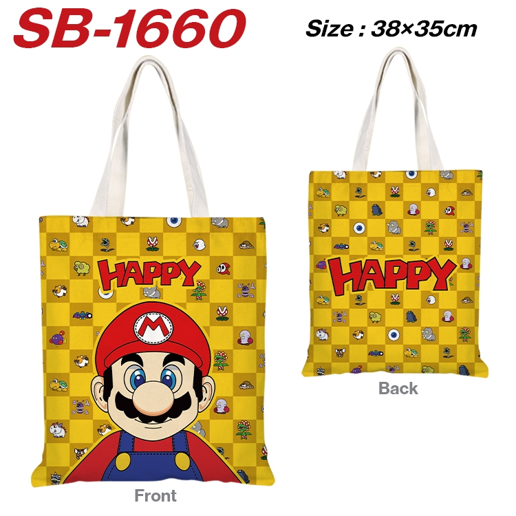 Super Mario Anime Canvas Handheld Shoulder Bag Handbag Shopping Bag 38X35CM SB-1660