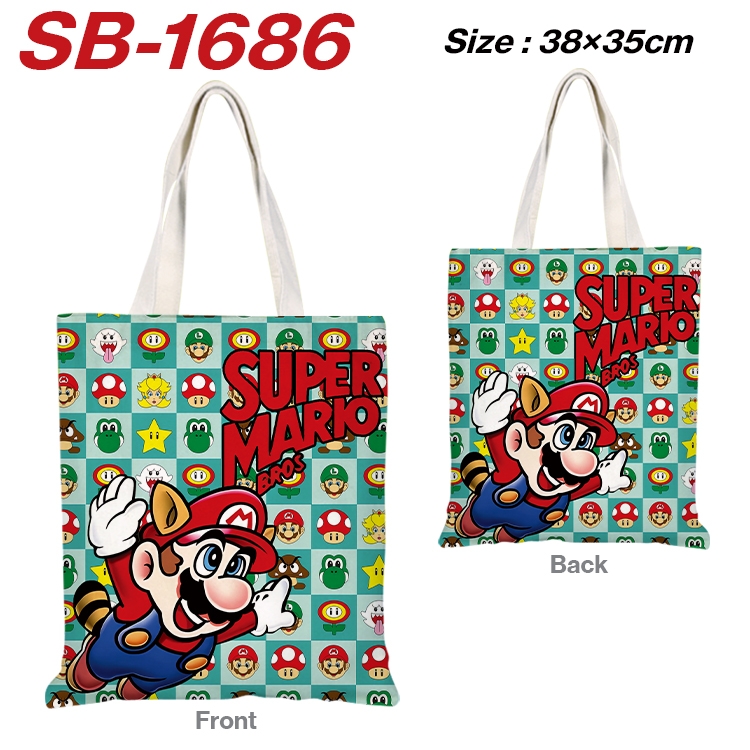 Super Mario Anime Canvas Handheld Shoulder Bag Handbag Shopping Bag 38X35CM  SB-1686