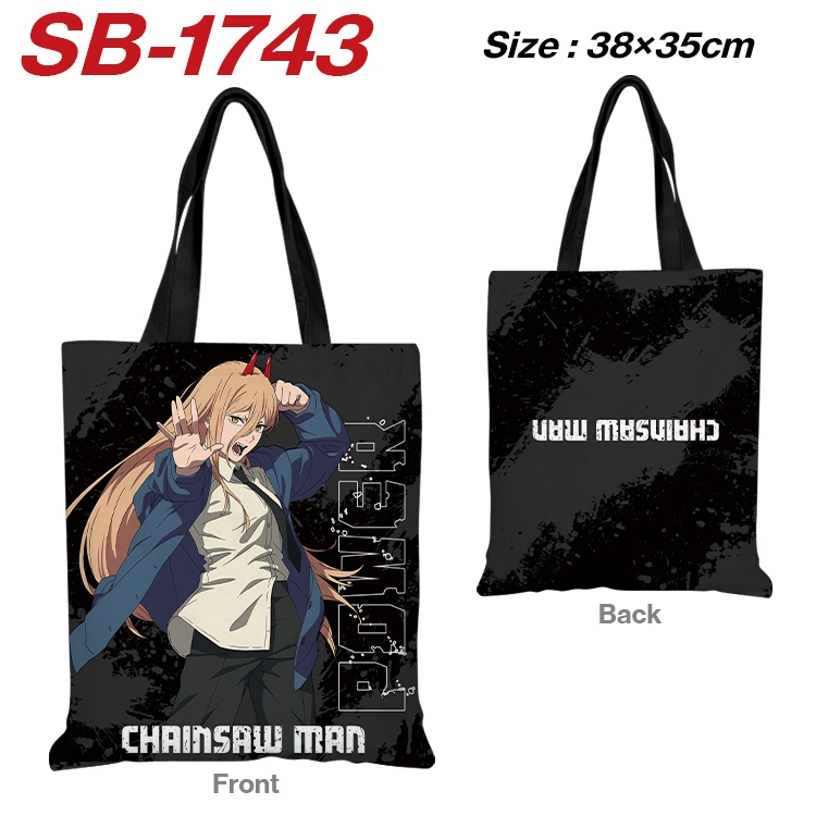 Chainsaw man Anime Canvas Handheld Shoulder Bag Handbag Shopping Bag 38X35CM SB-1743