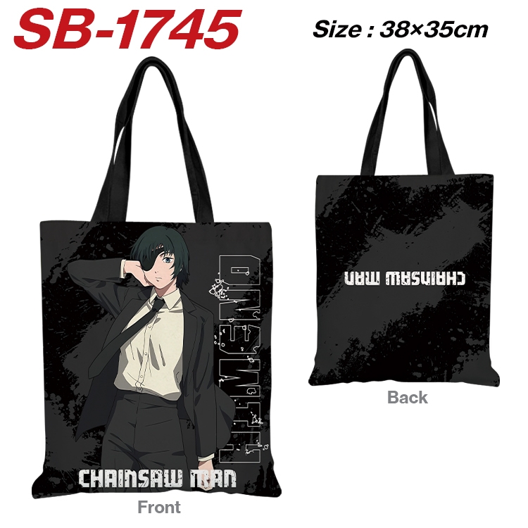 Chainsaw man Anime Canvas Handheld Shoulder Bag Handbag Shopping Bag 38X35CM SB-1745