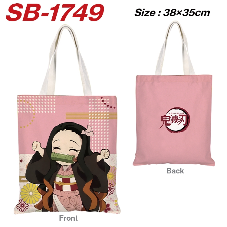 Demon Slayer Kimets Anime Canvas Handheld Shoulder Bag Handbag Shopping Bag 38X35CM SB-1749