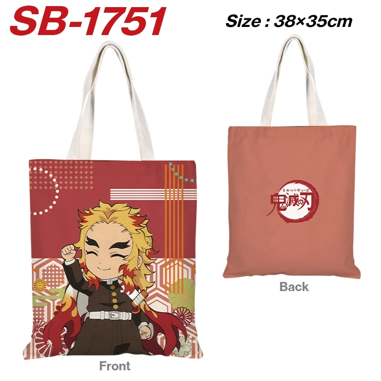 Demon Slayer Kimets Anime Canvas Handheld Shoulder Bag Handbag Shopping Bag 38X35CM SB-1751