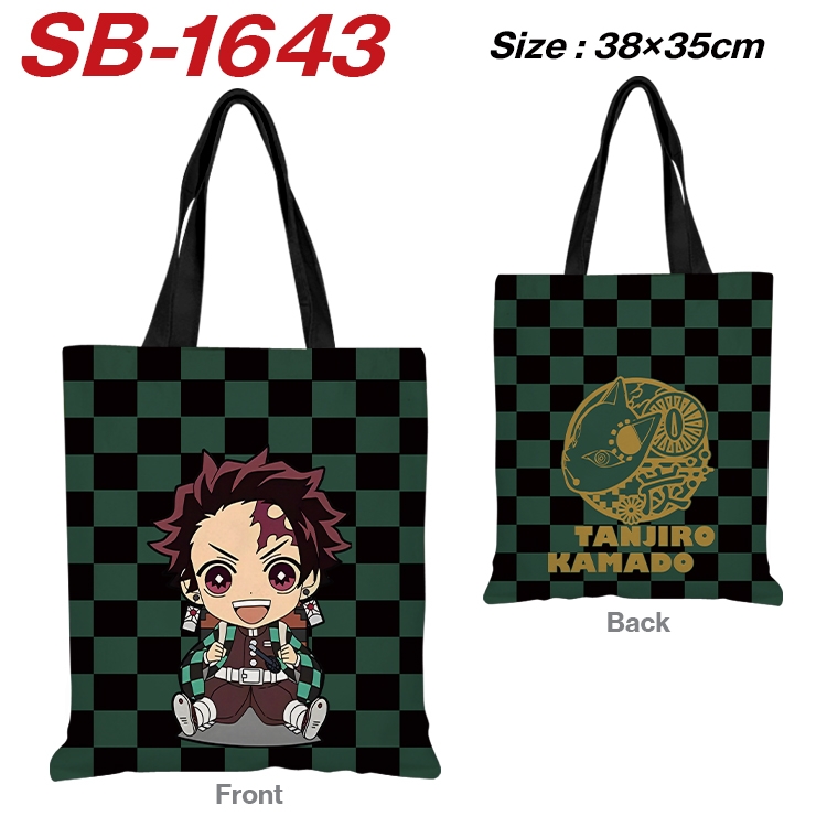 Demon Slayer Kimets Anime Canvas Handheld Shoulder Bag Handbag Shopping Bag 38X35CM  SB-1643