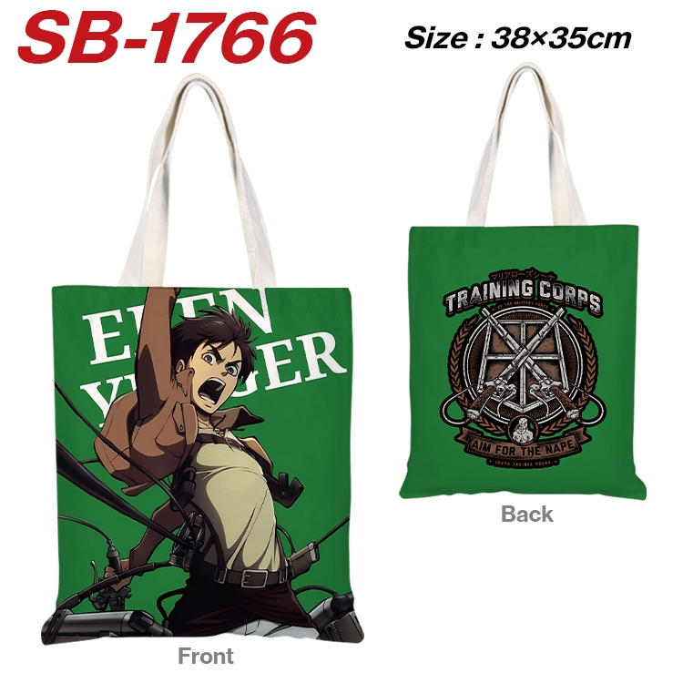 Shingeki no Kyojin Anime Canvas Handheld Shoulder Bag Handbag Shopping Bag 38X35CM  SB-1766