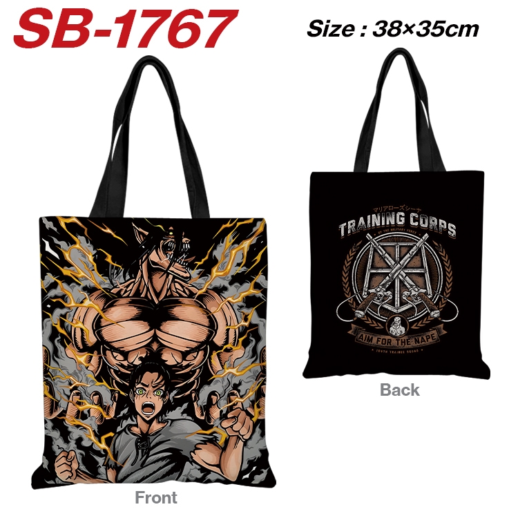 Shingeki no Kyojin Anime Canvas Handheld Shoulder Bag Handbag Shopping Bag 38X35CM  SB-1767