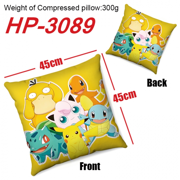 Pokemon  Anime digital printing double-sided printed pillow 45X45cm NO FILLING HP-3089