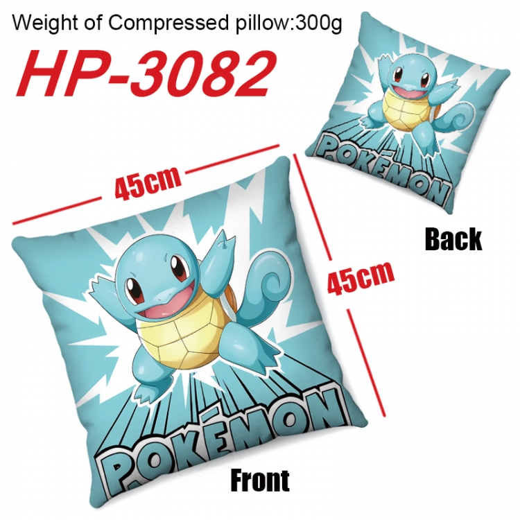 Pokemon  Anime digital printing double-sided printed pillow 45X45cm NO FILLING HP-3082