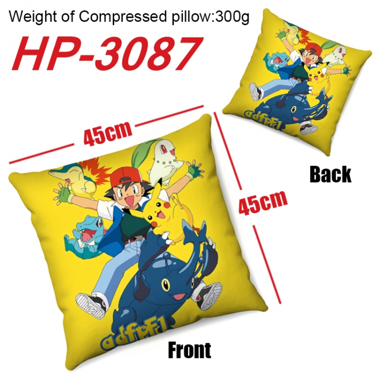 Pokemon  Anime digital printing double-sided printed pillow 45X45cm NO FILLING HP-3087