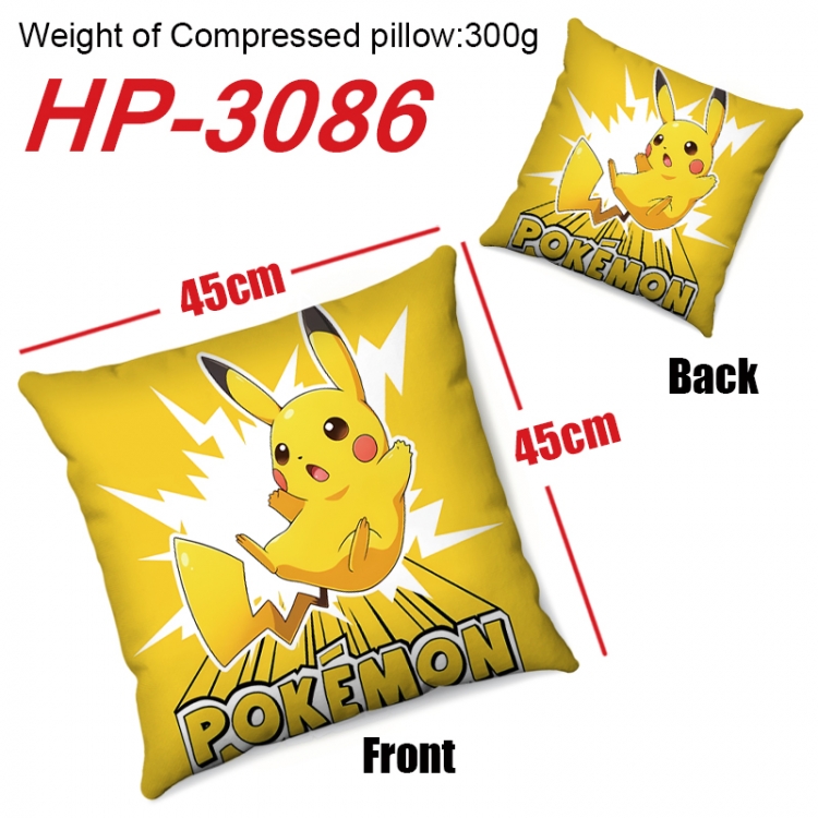 Pokemon  Anime digital printing double-sided printed pillow 45X45cm NO FILLING  HP-3086