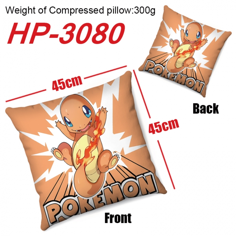 Pokemon  Anime digital printing double-sided printed pillow 45X45cm NO FILLING HP-3080