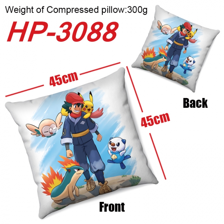 Pokemon  Anime digital printing double-sided printed pillow 45X45cm NO FILLING HP-3088