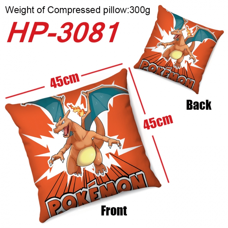 Pokemon  Anime digital printing double-sided printed pillow 45X45cm NO FILLING HP-3081