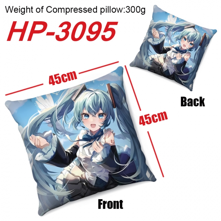 Hatsune Miku  Anime digital printing double-sided printed pillow 45X45cm NO FILLING HP-3095