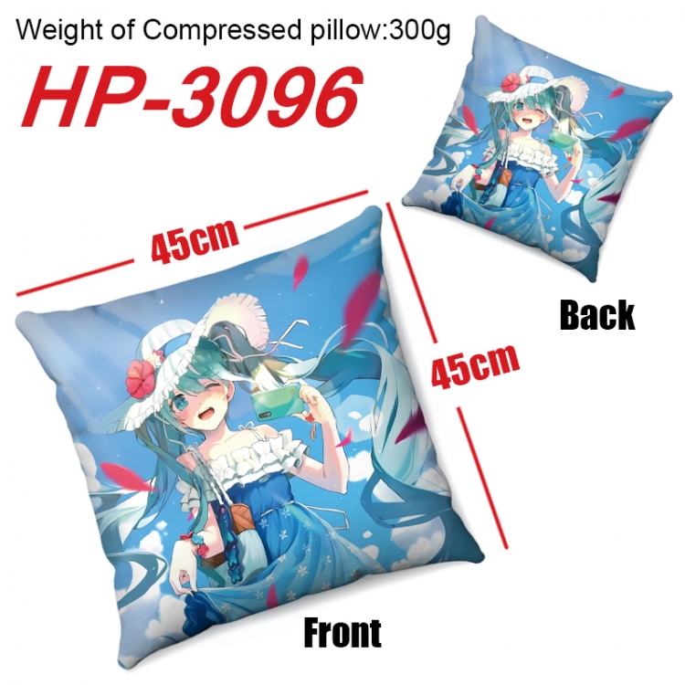 Hatsune Miku  Anime digital printing double-sided printed pillow 45X45cm NO FILLING HP-3096