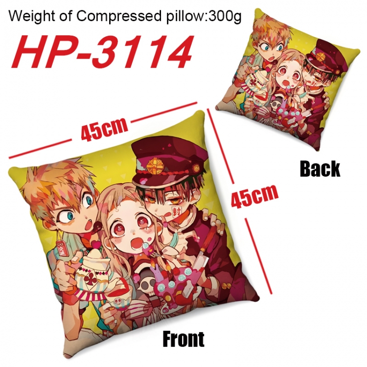 Toilet-bound Hanako-kun  Anime digital printing double-sided printed pillow 45X45cm NO FILLING HP-3114